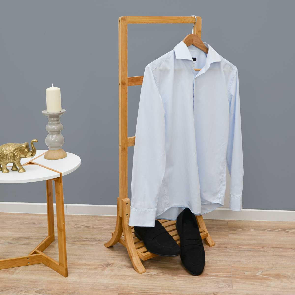 BAMBUS-HANDTUCHSTÄNDER 40x30x102 cm - Braun, Holz (30/102/40cm) - Dunedesign