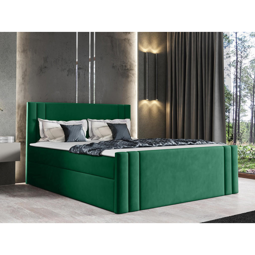 Thumbnail - Mirjan24 Boxbett, Grün, Holz, H3, 160x200 cm, Schlafzimmer, Betten, Boxspringbetten
