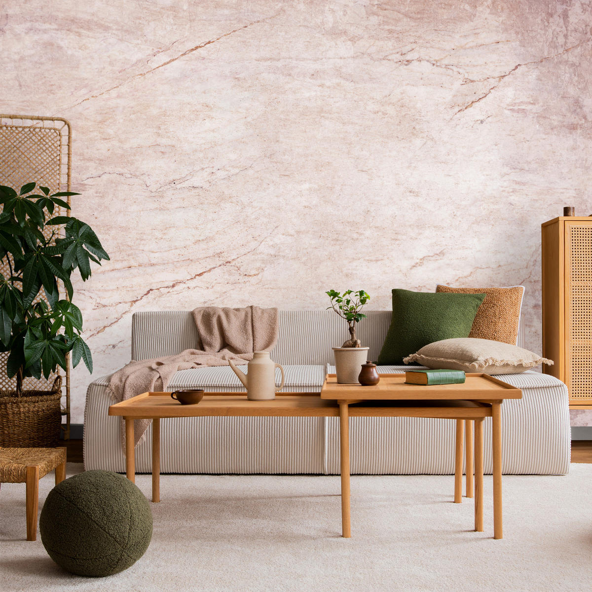 FOTOTAPETE für Wohnzimmer Beton Abstraktion 450x315 - Rosa, Papier (450/315cm) - Muralo