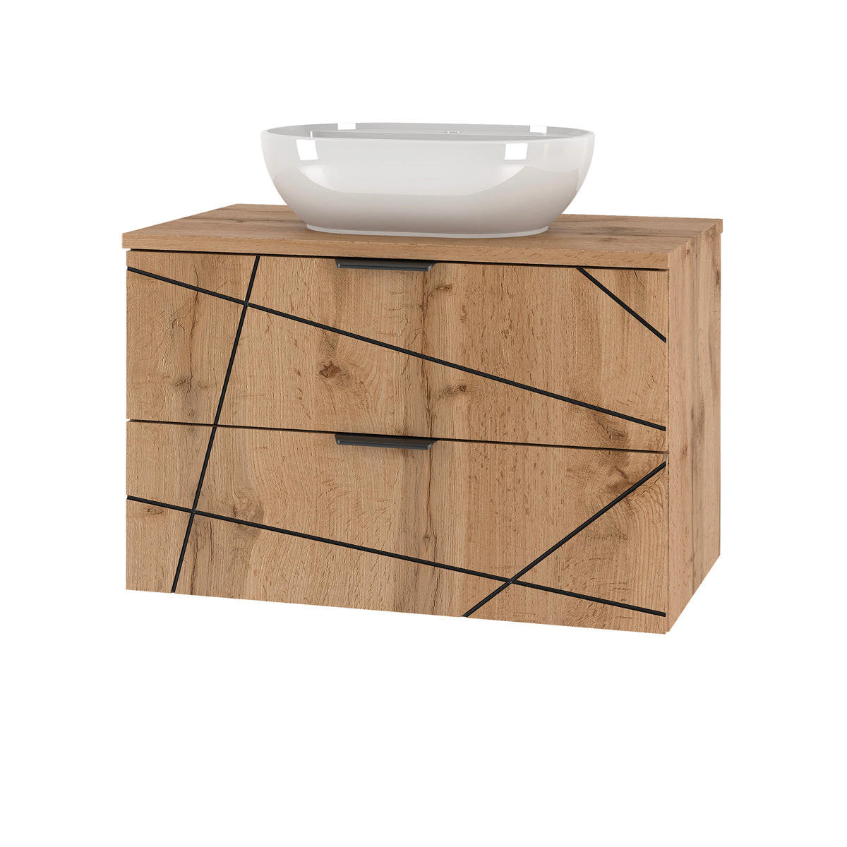 BADMÖBEL 80.6cm Teren 2er-Set Holz - Braun, Holzwerkstoff (80.6/52.2/46.5cm) - Petits-meubles