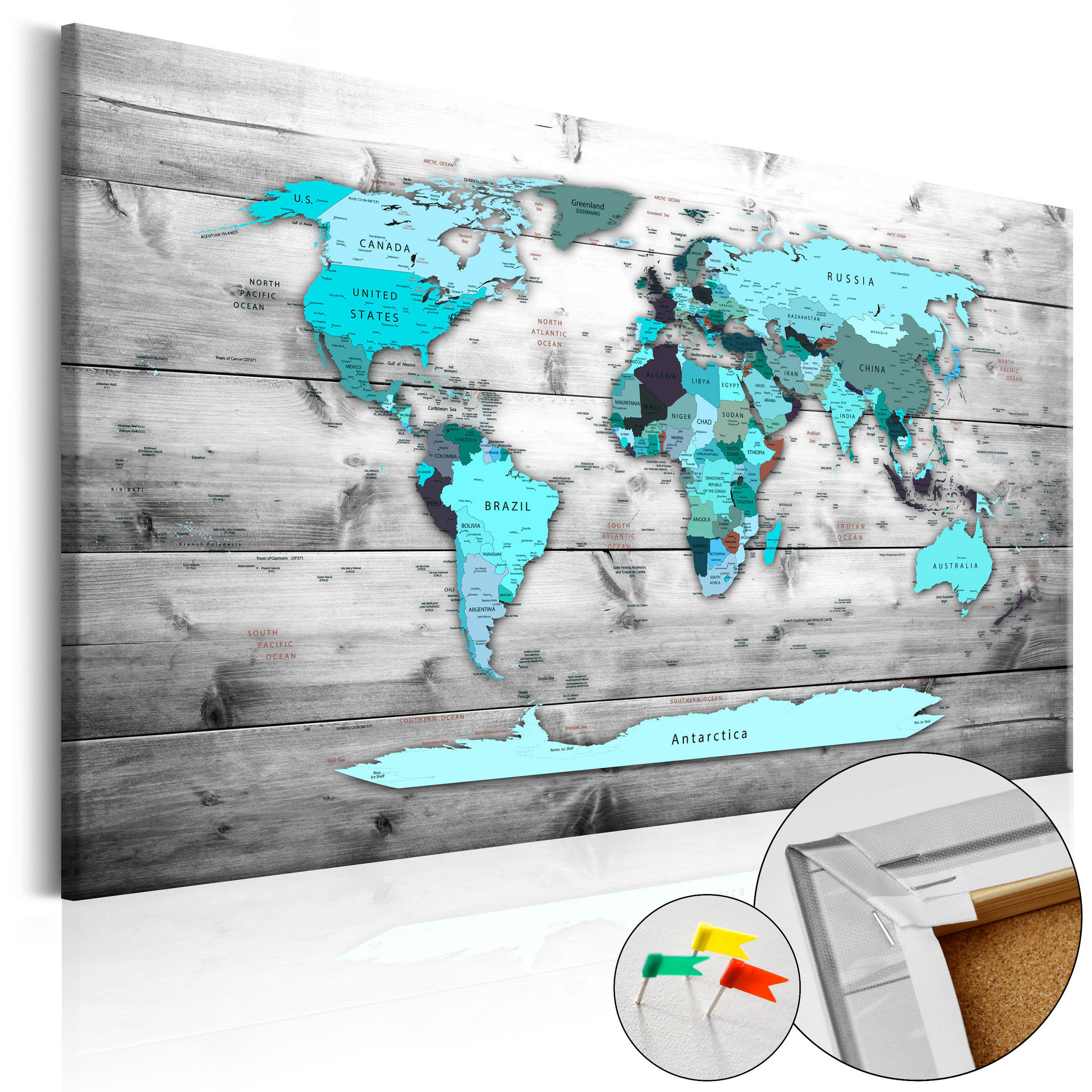 PINNWANDBILDER Blau 90/60 cm - Blau/Grau, Naturmaterialien/Textil (90/60cm) - KUNSTLOFT