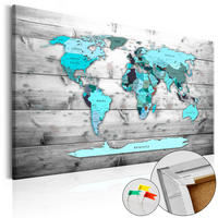 PINNWANDBILDER Blau 90/60 cm - Blau/Grau, Naturmaterialien/Textil (90/60cm) - KUNSTLOFT