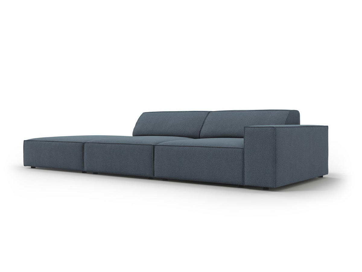 SOFA Jodie aus strukturiertem Stoff blau 3 Sitzplätze - Blau, Textil (102/70/262cm) - Micadoni
