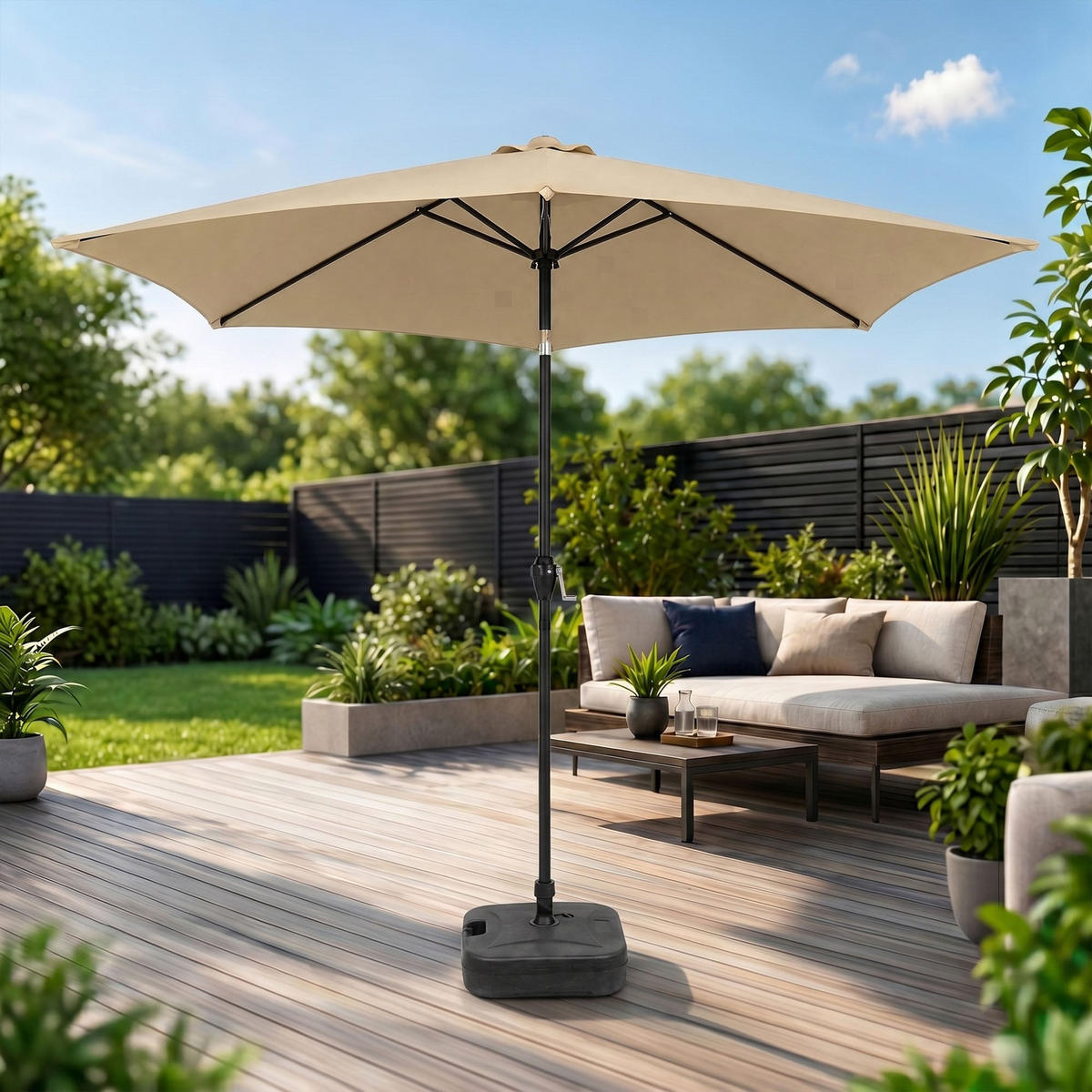 SONNENSCHRIM Beige 235/270 cm - Beige/Schwarz, Metall (270/270cm) - Akord