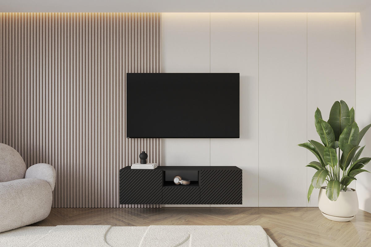 LOWBOARD ZENO-W 140x40x41 cm - Schwarz - Schwarz, Holzwerkstoff (140/40/41cm) - ALTDECOR