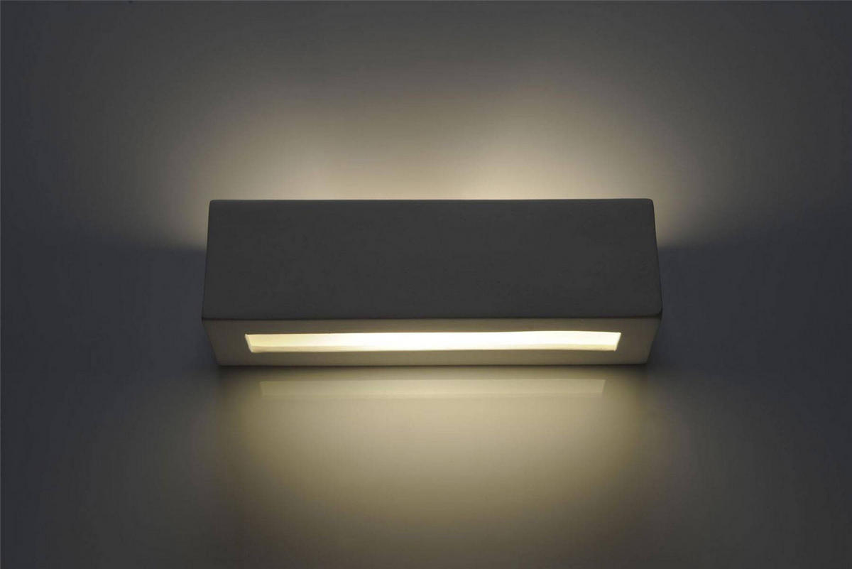 LED WANDLEUCHTE VEGA Keramik Weiß - Weiß, Glas (9/9/32cm) - Sollux Lighting