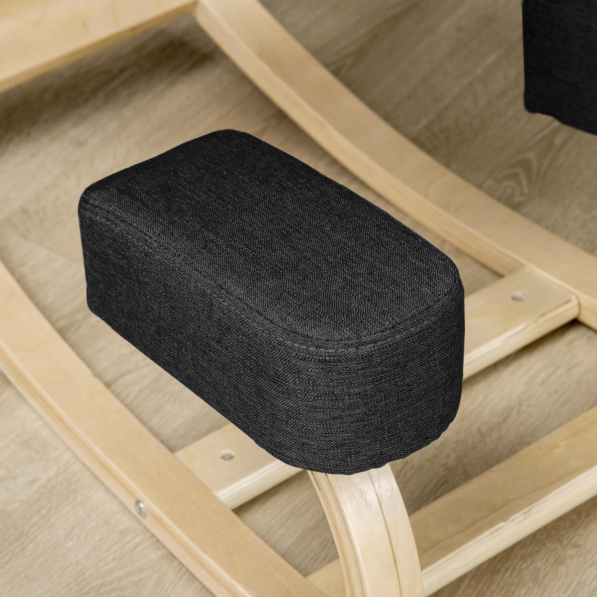 KNIESTUHL DE-05045 Ergonomisch für gesunde Sitzhaltung Schwarz - Schwarz, Holz (51/58/69cm) - ComfortXL
