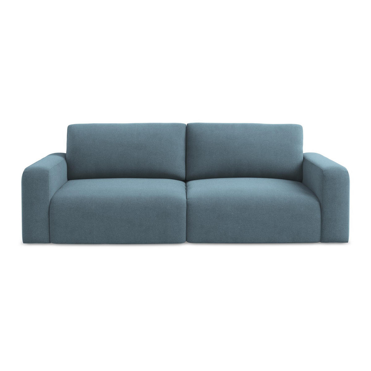 3-SITZER SOFA mit Schlaffunktion Strukturstoff Stoff Blau - Blau/Schwarz, Kunststoff/Textil (244/79/102cm) - LaMiaSofa