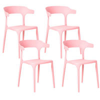GARTENSTUHL 4er-Set Rosa Gubbio - Pink, Kunststoff (50/76/49cm) - Beliani