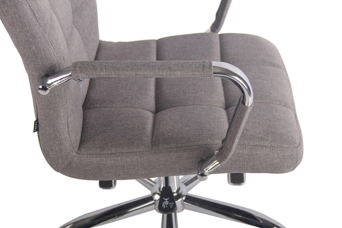 DREHSTUHL Stoff grau - Chromfarben/Grau, Textil/Metall (56/94/62cm) - CLP