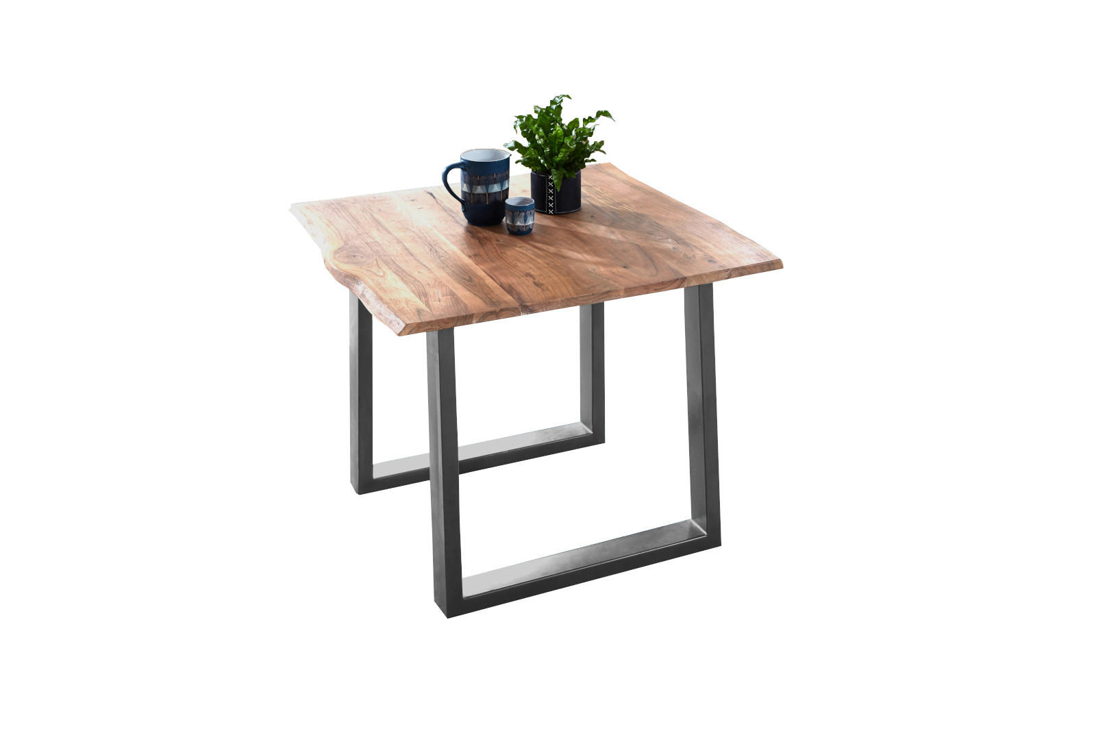 ESSTISCH NOAH - Beige/Silberfarben, Holz/Metall (90/90/77cm) - SAM