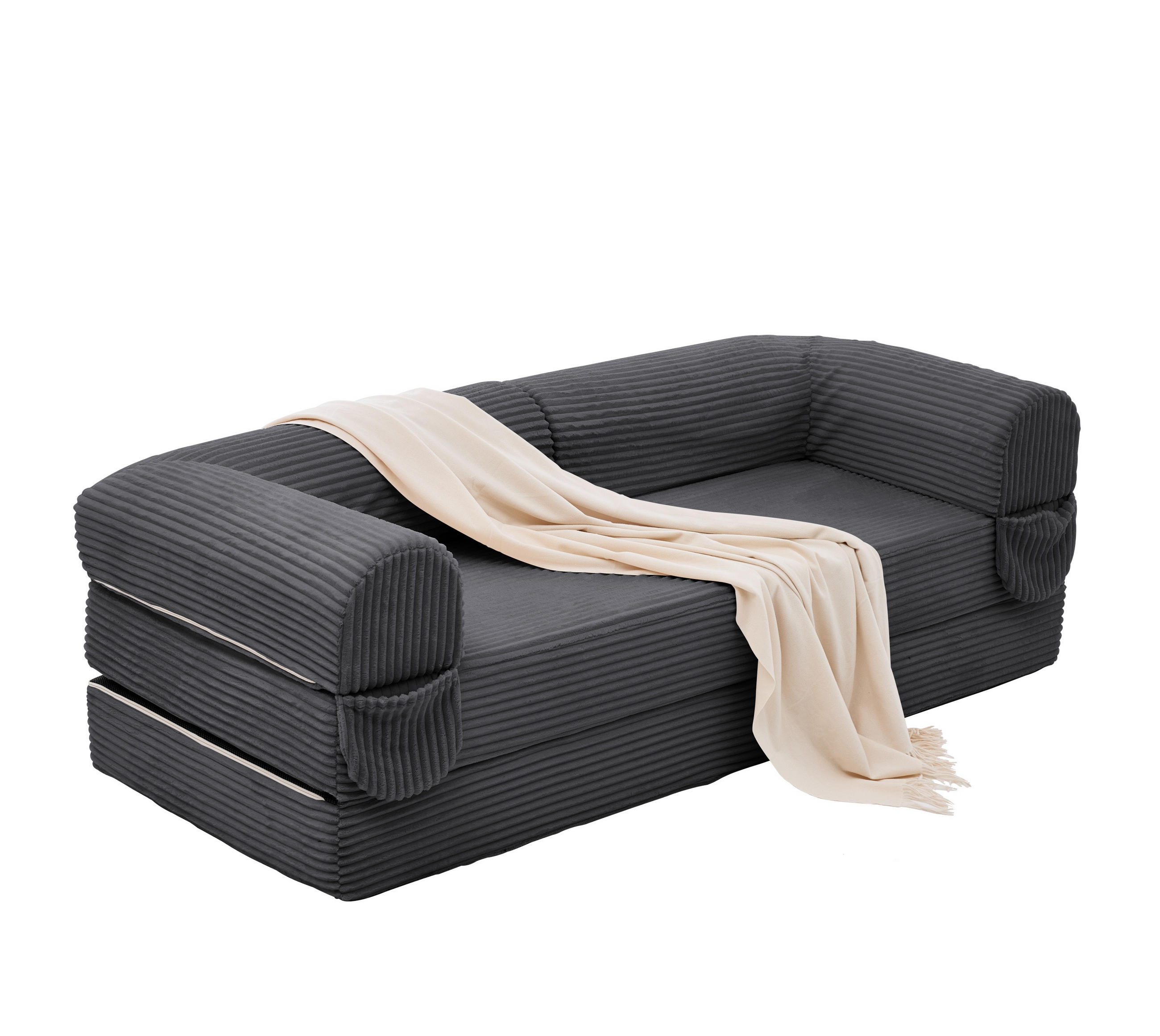 SCHLAFSOFA DE-35181 2-in-1 umwandelbar Grau - Grau, Textil (78/65/190cm) - ComfortXL