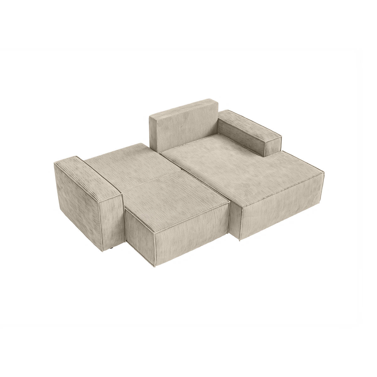 ECKSOFA KOKKO MINI mit Schlaffunktion, Beige - Beige, Textil (240/167cm) - Fedve