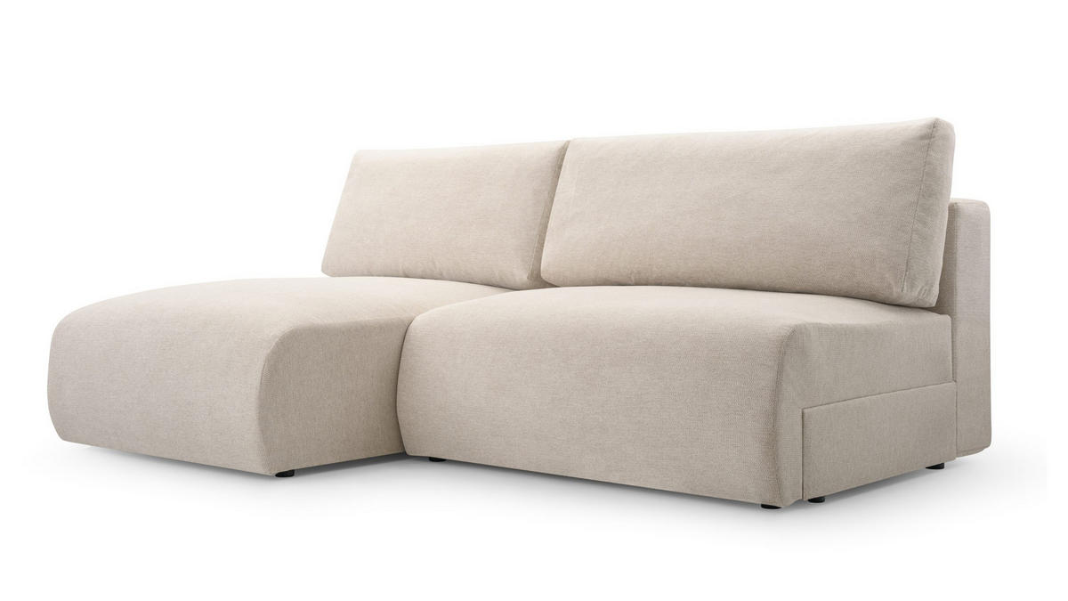 ECKSOFA mit Schlaffunktion Greste, Creme - Creme, Textil (150/223cm) - Meblito