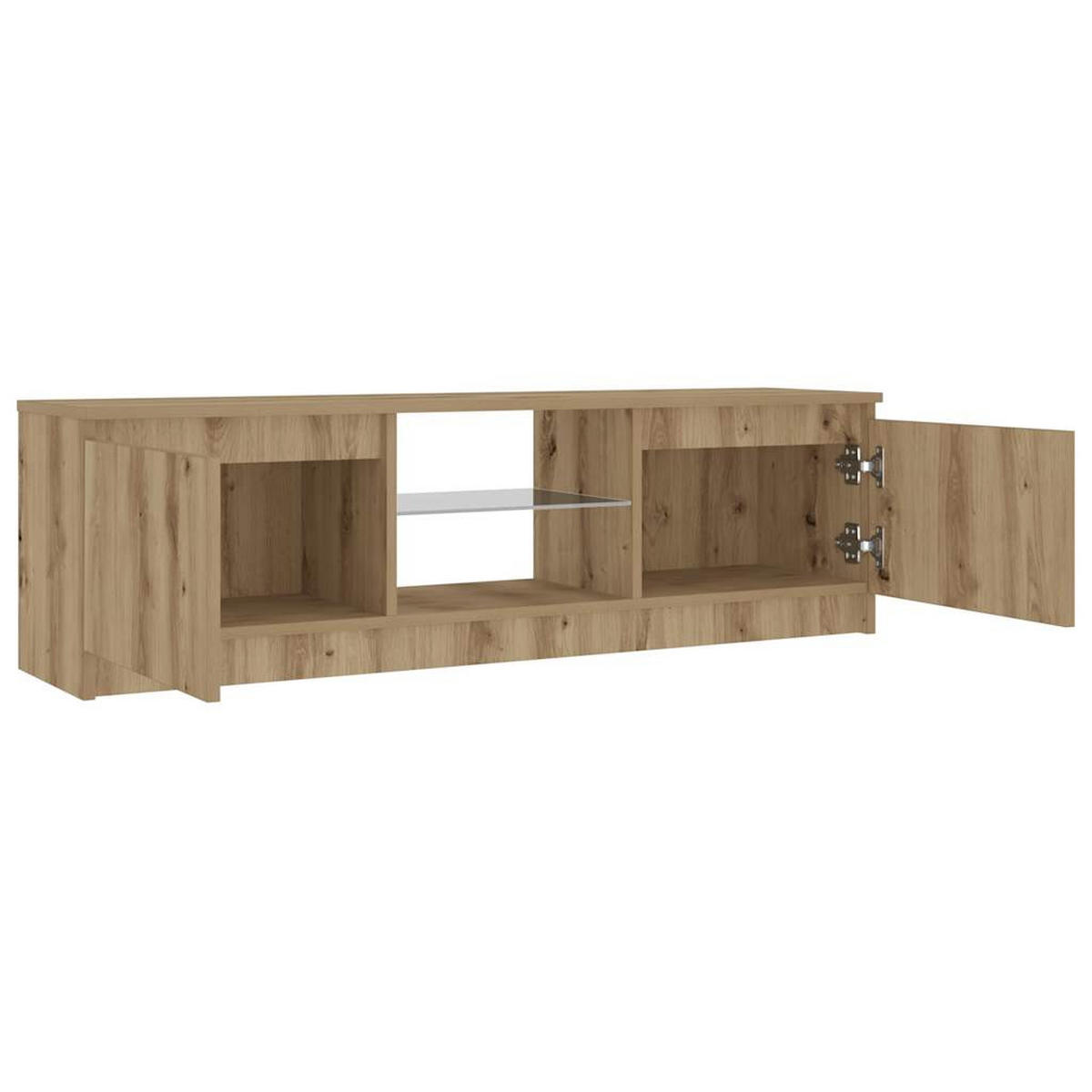 TV-SCHRANK Mit Led-Leuchten Artisan-Eiche 120/30/36 Cm - Alteiche, Holzwerkstoff (30/36/120cm) - vidaXL