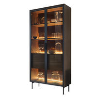 VITRINE mit LED-Beleuchtung MARBELA Eiche Dunin - Braun, Holzwerkstoff (91.5/195/39cm) - Compleo24