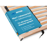 BETTEN-ABC Max1 K+F – Lattenrost zur Selbstmontage mit Kopf- und Fußteilverstellung, Holm durchgehend, Größe: 120 x 200 cm - Braun, Holz (120/200cm) - Betten-ABC