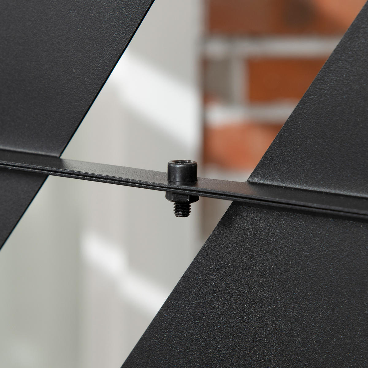 GARTENSICHTSCHUTZ, Stahl, Schwarz - Schwarz, Metall (45/198cm) - Outsunny