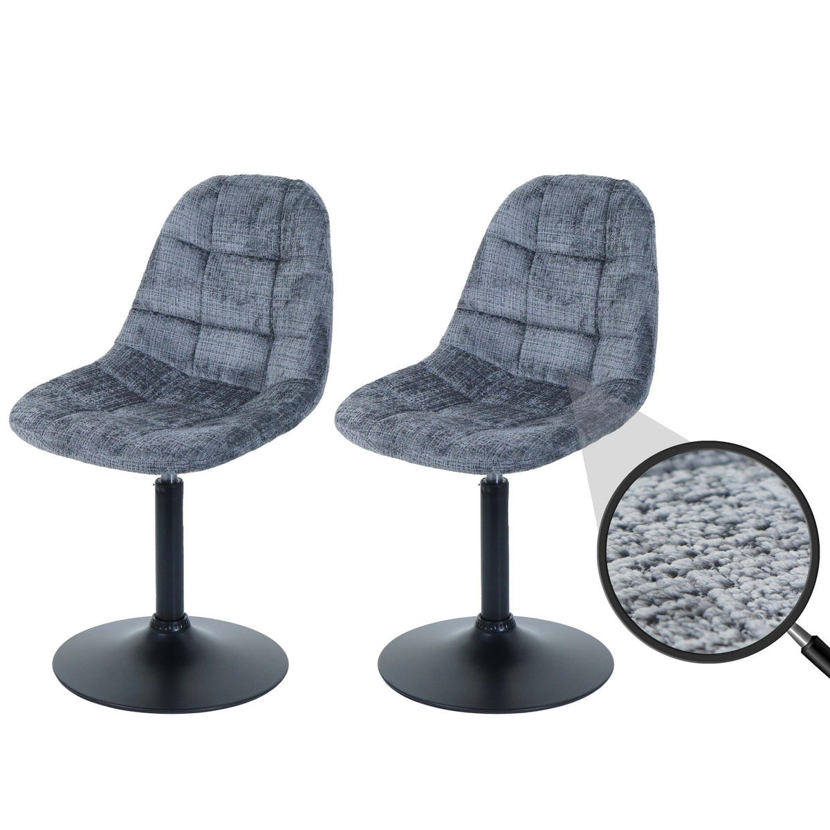 ESSZIMMERSTUHL Grau 2er-Set - Grau, Textil (47/83/43cm) - MCW