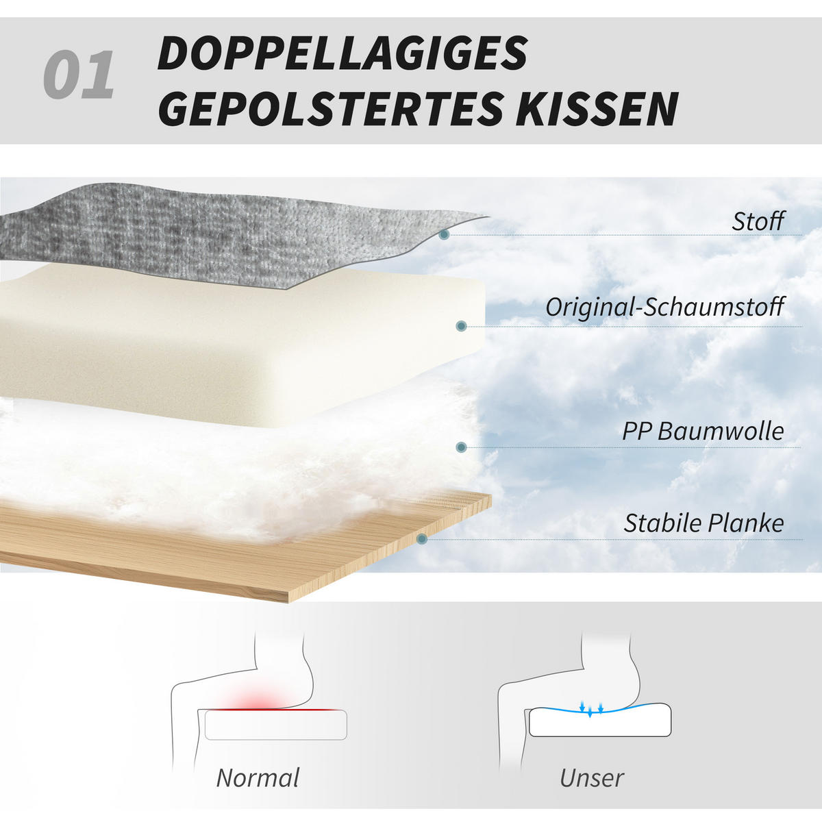 BÜROSTUHL Ohne Armlehnen Gepolsterter Schreibtischstuhl mit Breiter Polster - Schwarz/Grau, Textil/Metall (63.5/102/81cm) - HOMCOM