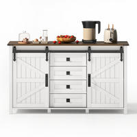 SIDEBOARD in Weiß Seitenschrank mit Schiebetüren und Schubladen für Küchen und Wohnzimmer, B137/T40/H81.5 cm - Weiß, Holzwerkstoff/Metall (137/81.5/40cm) - STILVORA