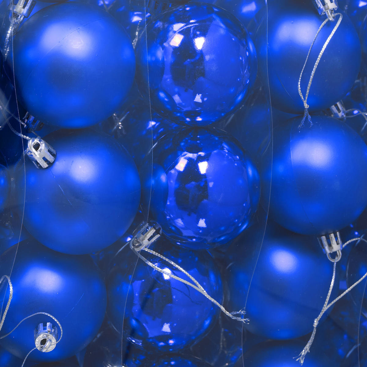 50XWEIHNACHTSKUGELN - Blau, Kunststoff (6/7/6cm) - Relaxdays