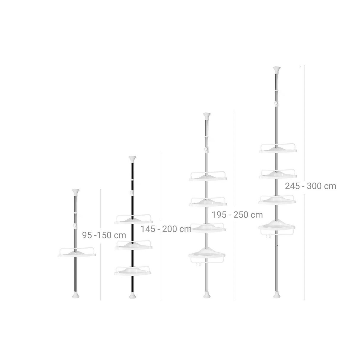 DUSCHREGAL - Weiß, Kunststoff (24.5/300/34cm) - Hansiro