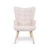 SESSEL Stella Skandinavischer aus beigem Stoff mit Nähten - Beige/Creme, Holz/Holzwerkstoff (67/102/73.5cm) - Sicaan