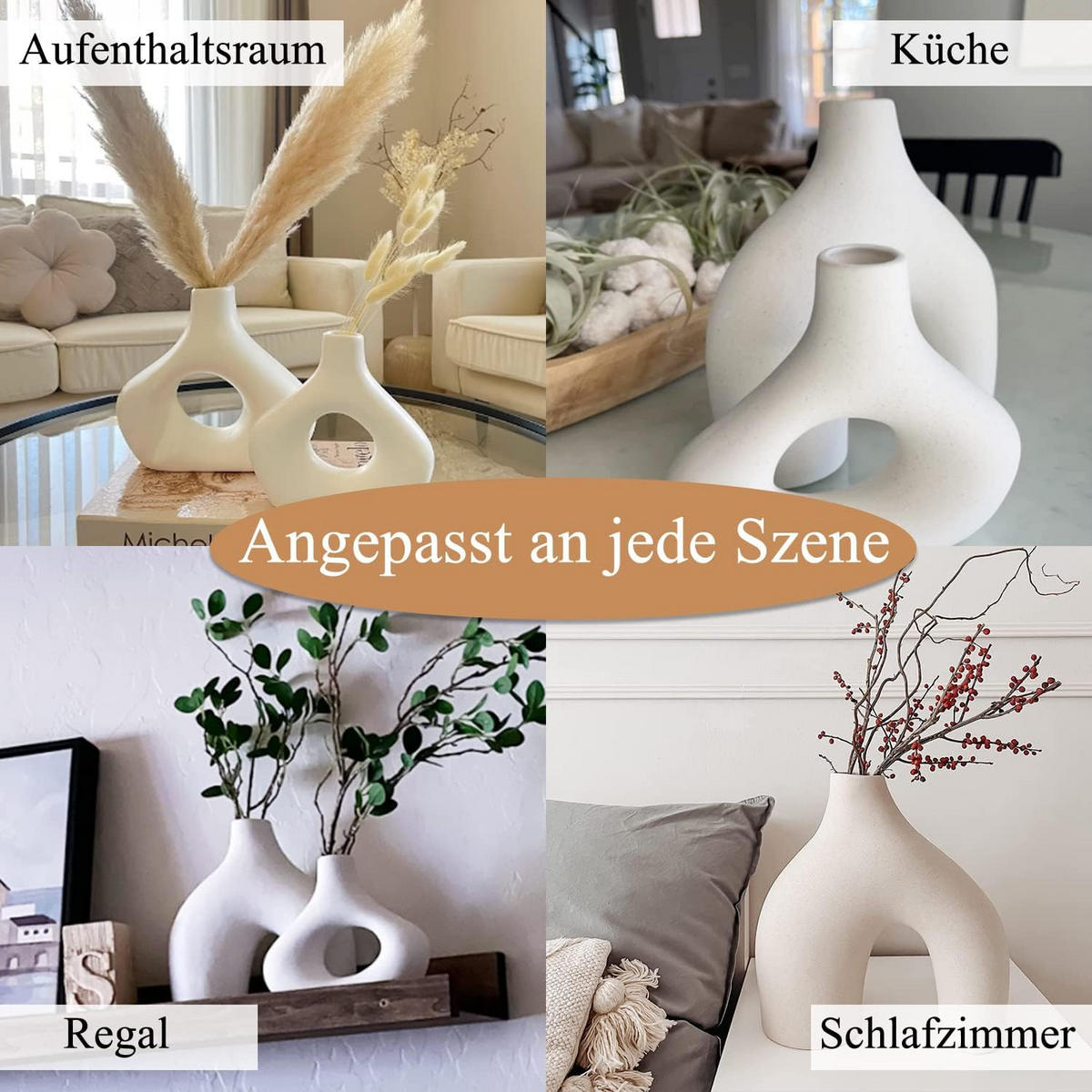 VASE Keramik - Weiß, Keramik (19cm) - LIBRATON