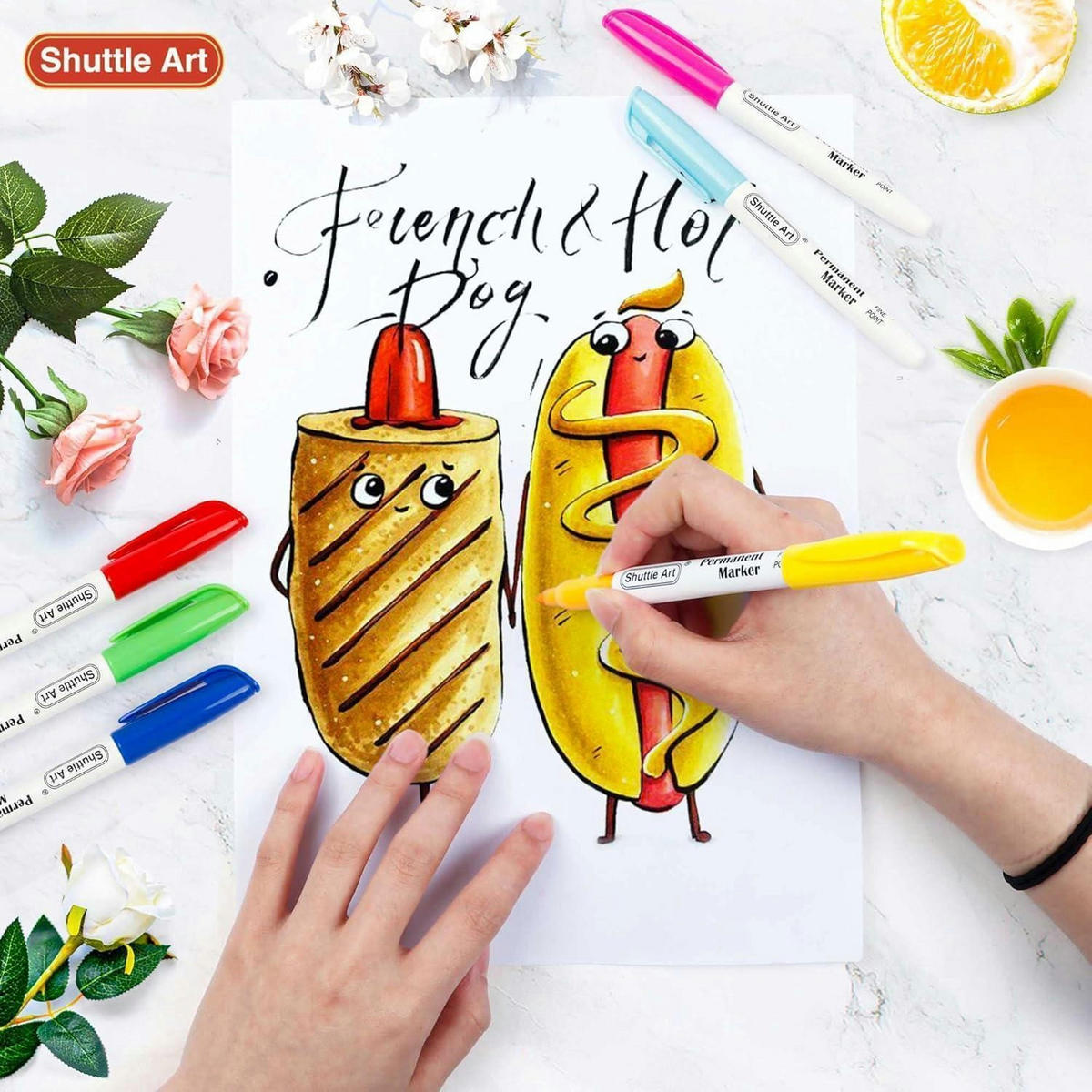 PERMANENT Marker Set 60-teilig schwarz und bunt - Multicolor, Kunststoff (1/1/15cm)