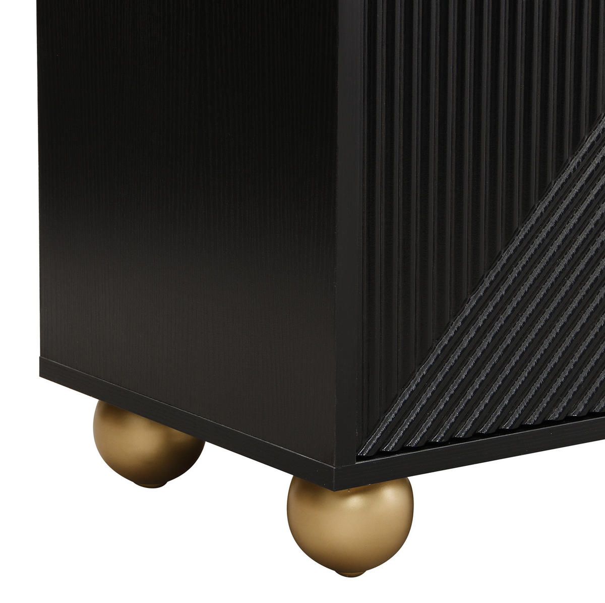SIDEBOARD 120/35/71.5 cm Schwarz aus MDF mit 4 Türen - Schwarz, Holzwerkstoff (35/71.5/120cm) - OKMYHOME