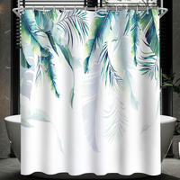 DUSCHVORHANG Grün Blätter 120 x 200 cm - Grün, Textil (120/200cm)