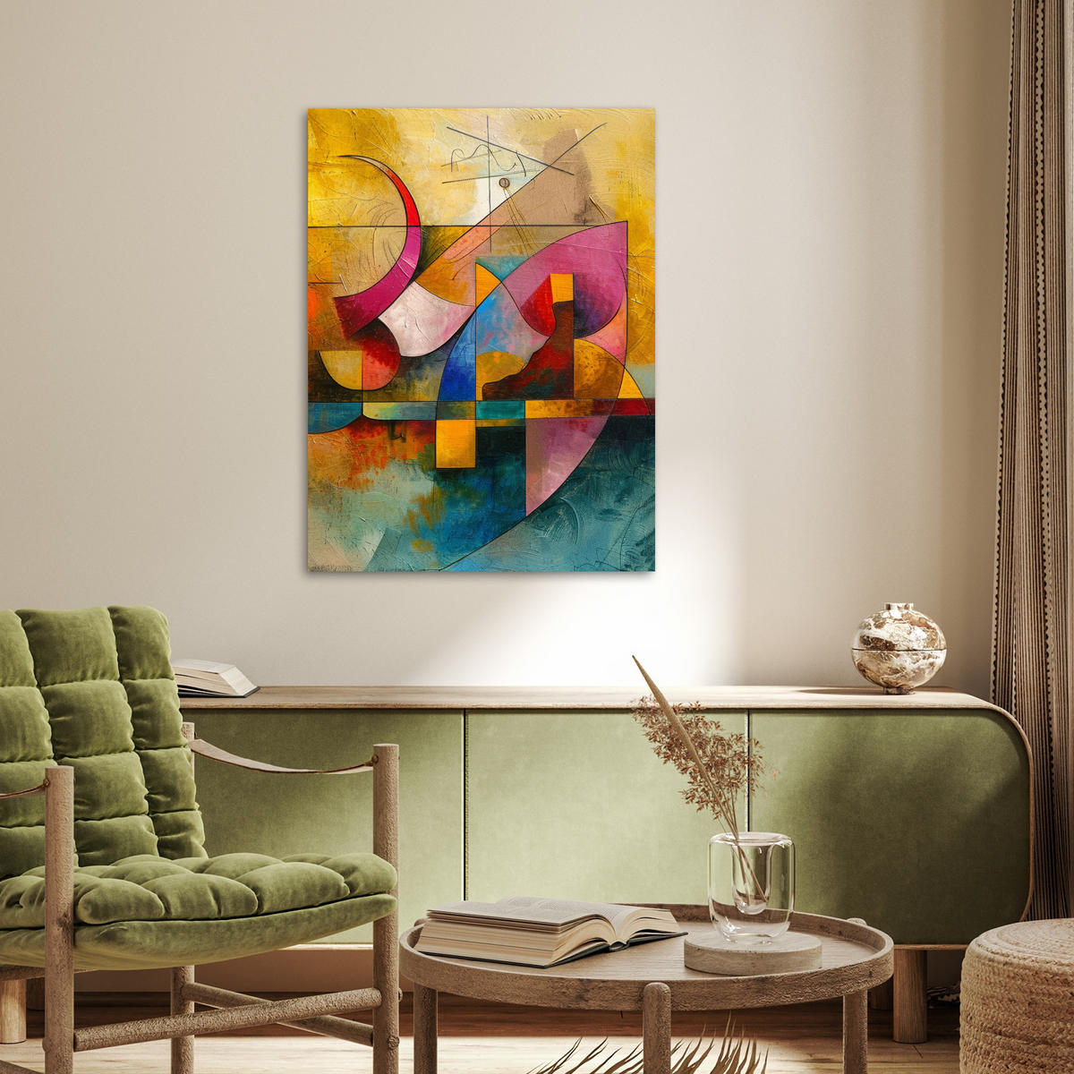 POSTER Kunst - Abstrakt - Modern 60x80 cm - Gelb, Papier (60/80/0.1cm) - MuchoWow