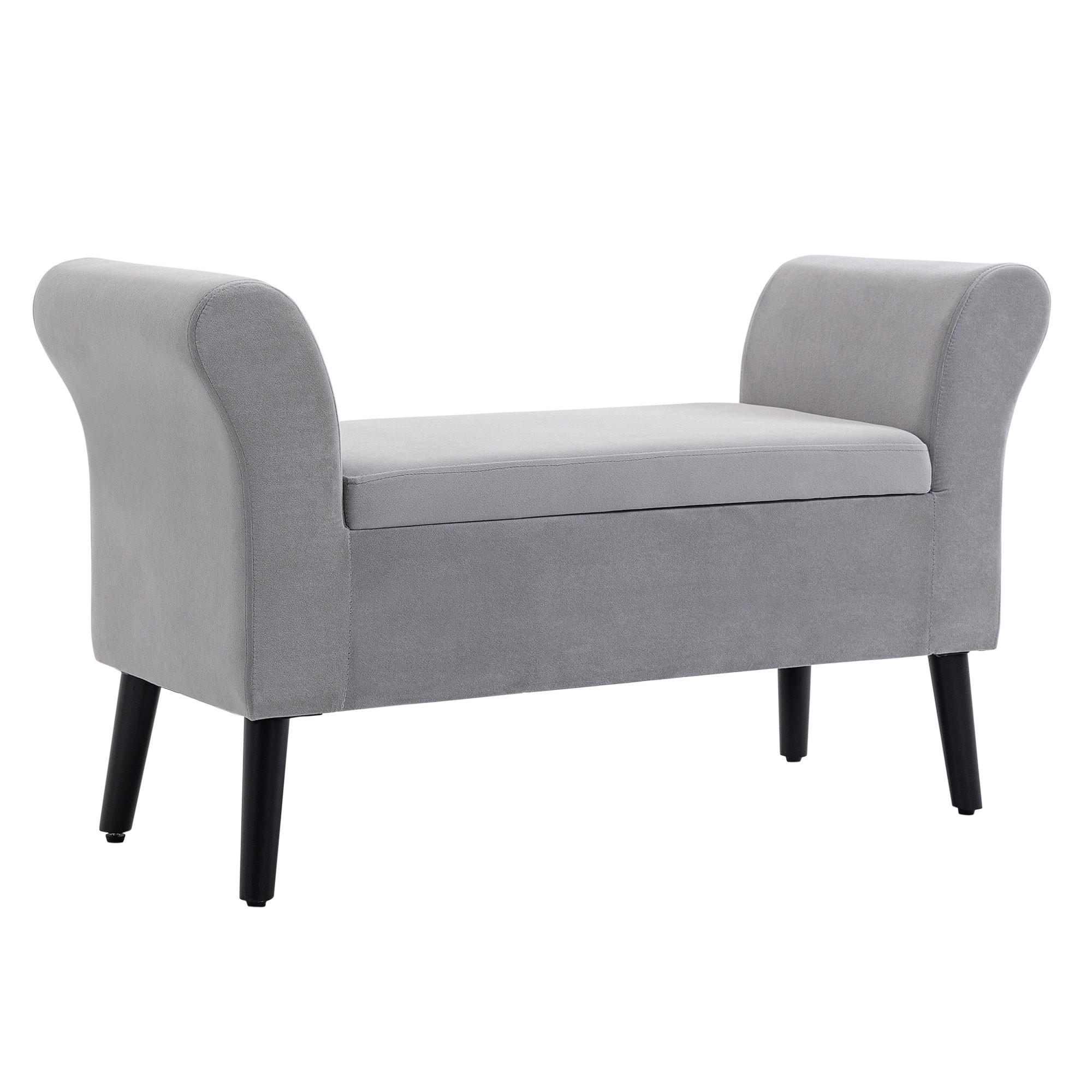 SITZBANK, Polsterbank, Hellgrau - Hellgrau, Kunststoff (41/65/111.5cm) - HOMCOM