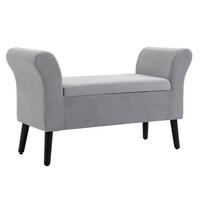 SITZBANK, Polsterbank, Hellgrau - Hellgrau, Kunststoff (41/65/111.5cm) - HOMCOM