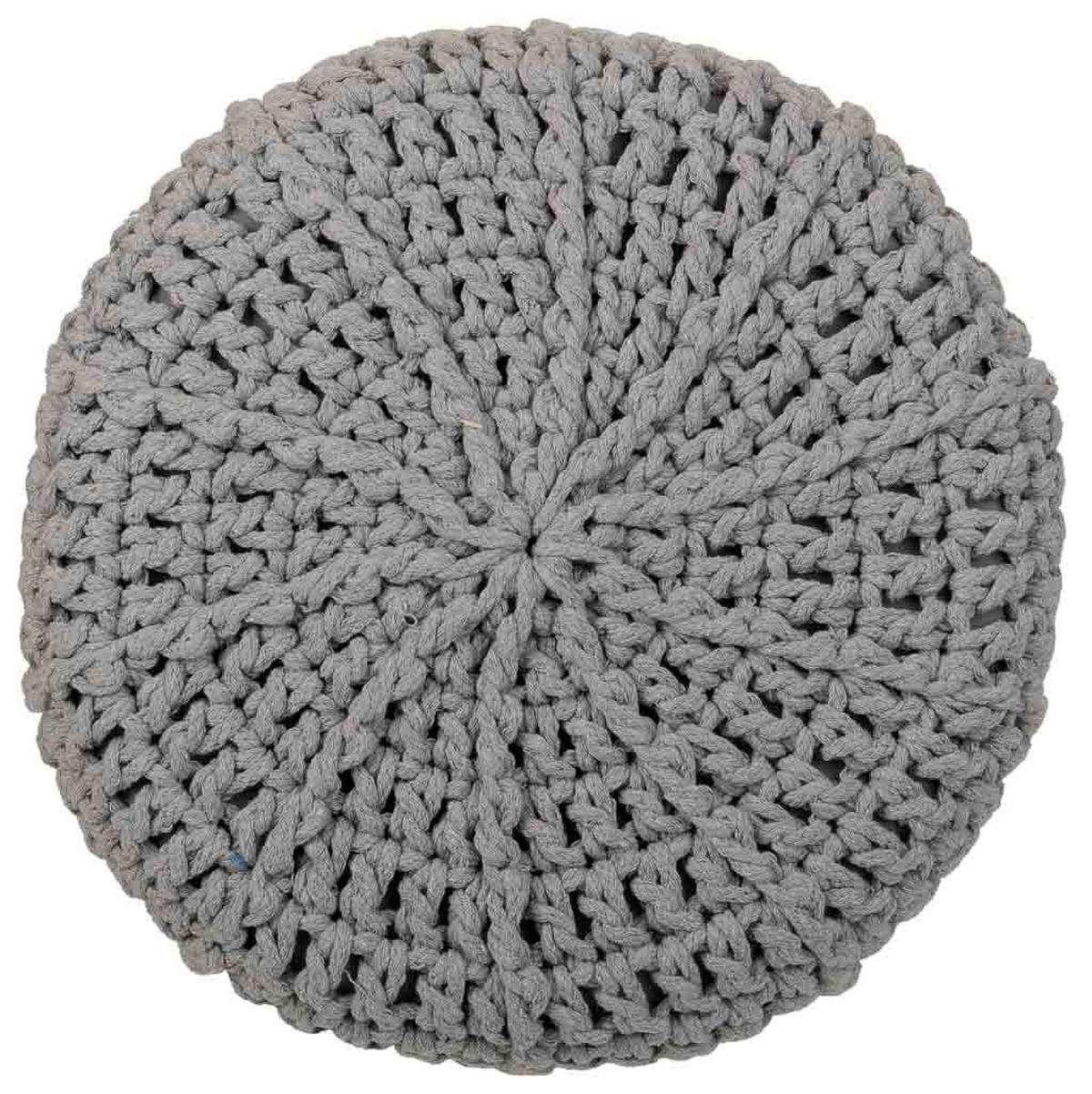 HOCKER aus Holz und Baumwolle, grau, 32x44cm - Grau, Holzwerkstoff (32/44/32cm) - Wanderlust