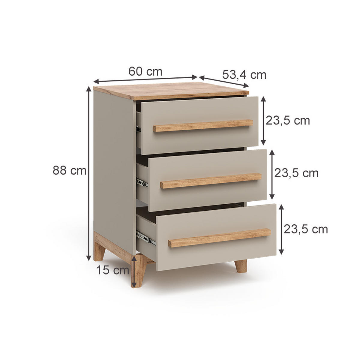 KREDENC Malia Kašmír - kašmírová, kompozitní dřevo (60/88/53.4cm) - VitaliSpa