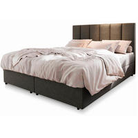BOXBETT MERIL 140x200 cm mit Matratze und Topper - Hellgrau - Hellgrau, Holz (140/200cm) - MASSENO
