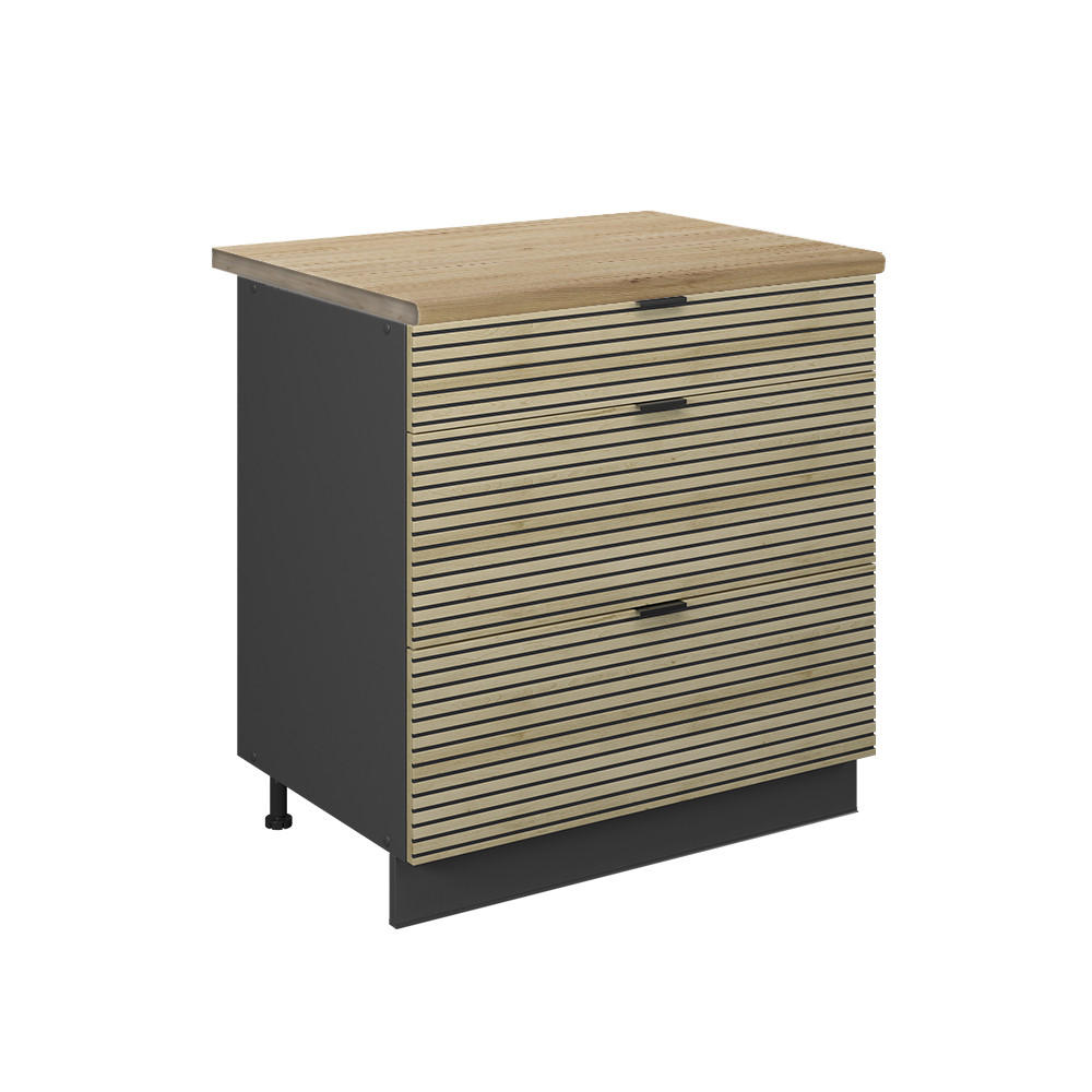 Vicco KÜCHENUNTERSCHRANK Eiche, Anthrazit 80cm × 60cm × 82cm