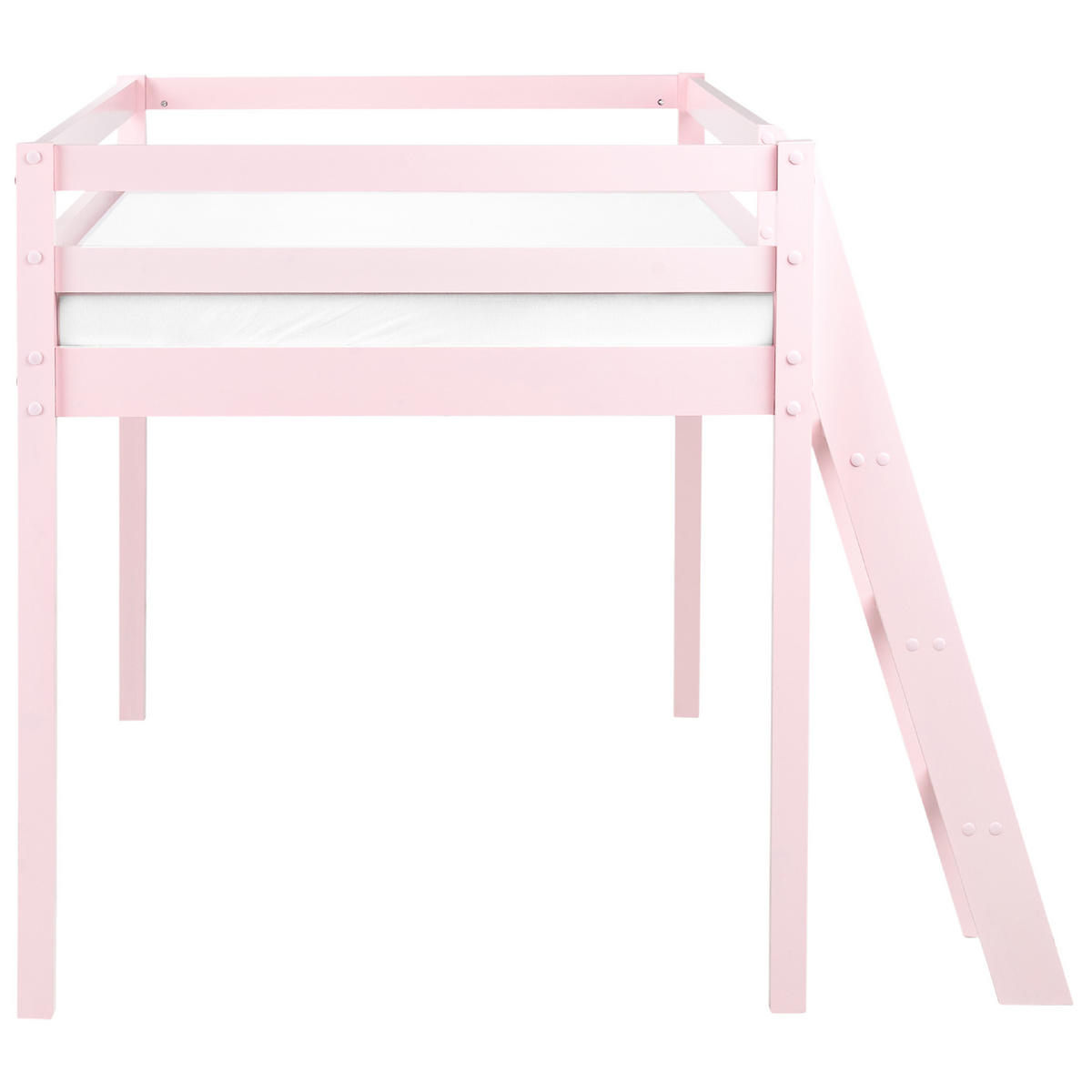 HALBHOCHBETT 90x200 cm Rosa Ascoux - Pink, Holz (90/200cm) - Beliani