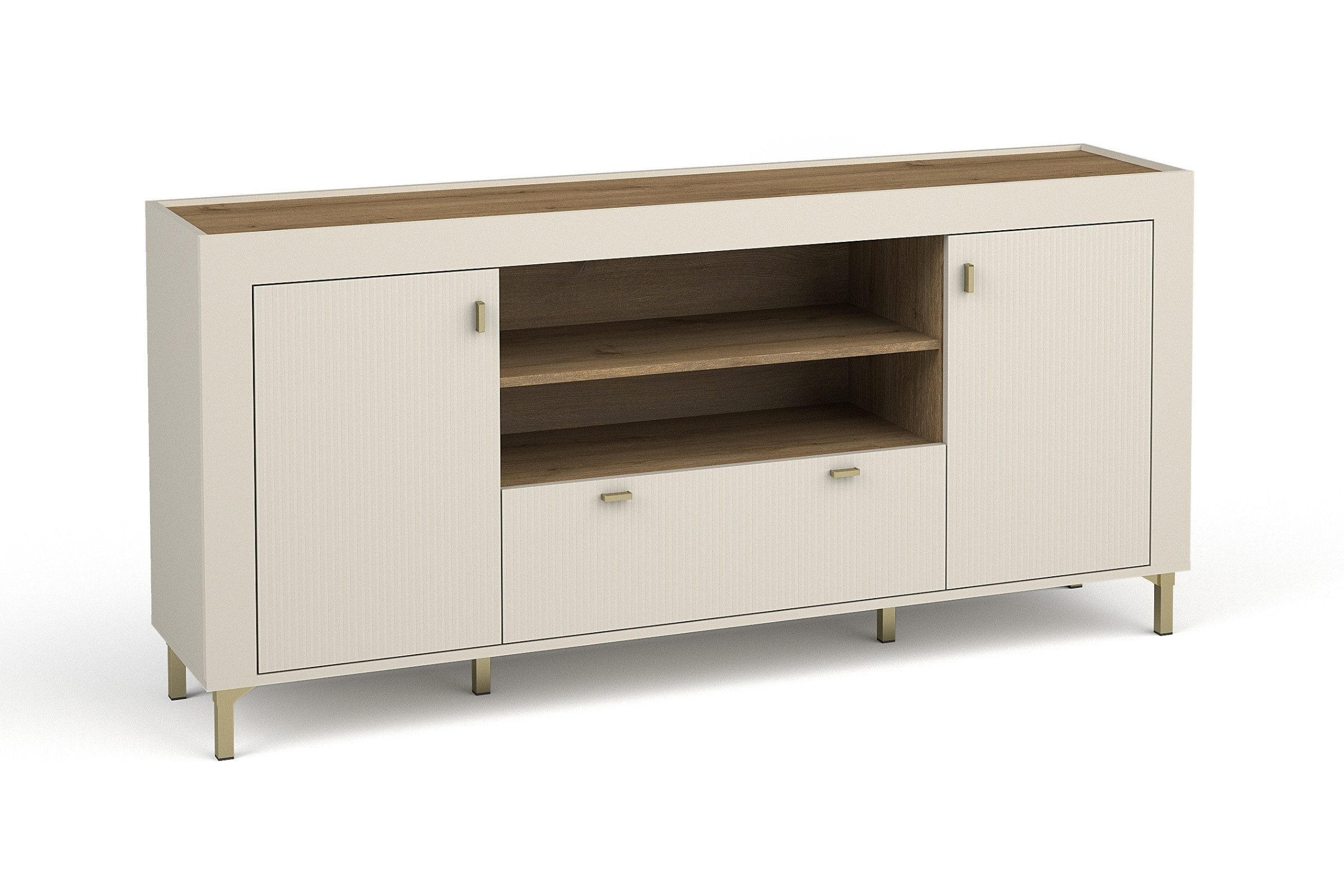 KOMMODE MONI 07 in Kaschmir / Eiche Whiskey matt 177/84/40 cm - Kaschmir, Holzwerkstoff (177/84/40cm) - Deine Möbel 24