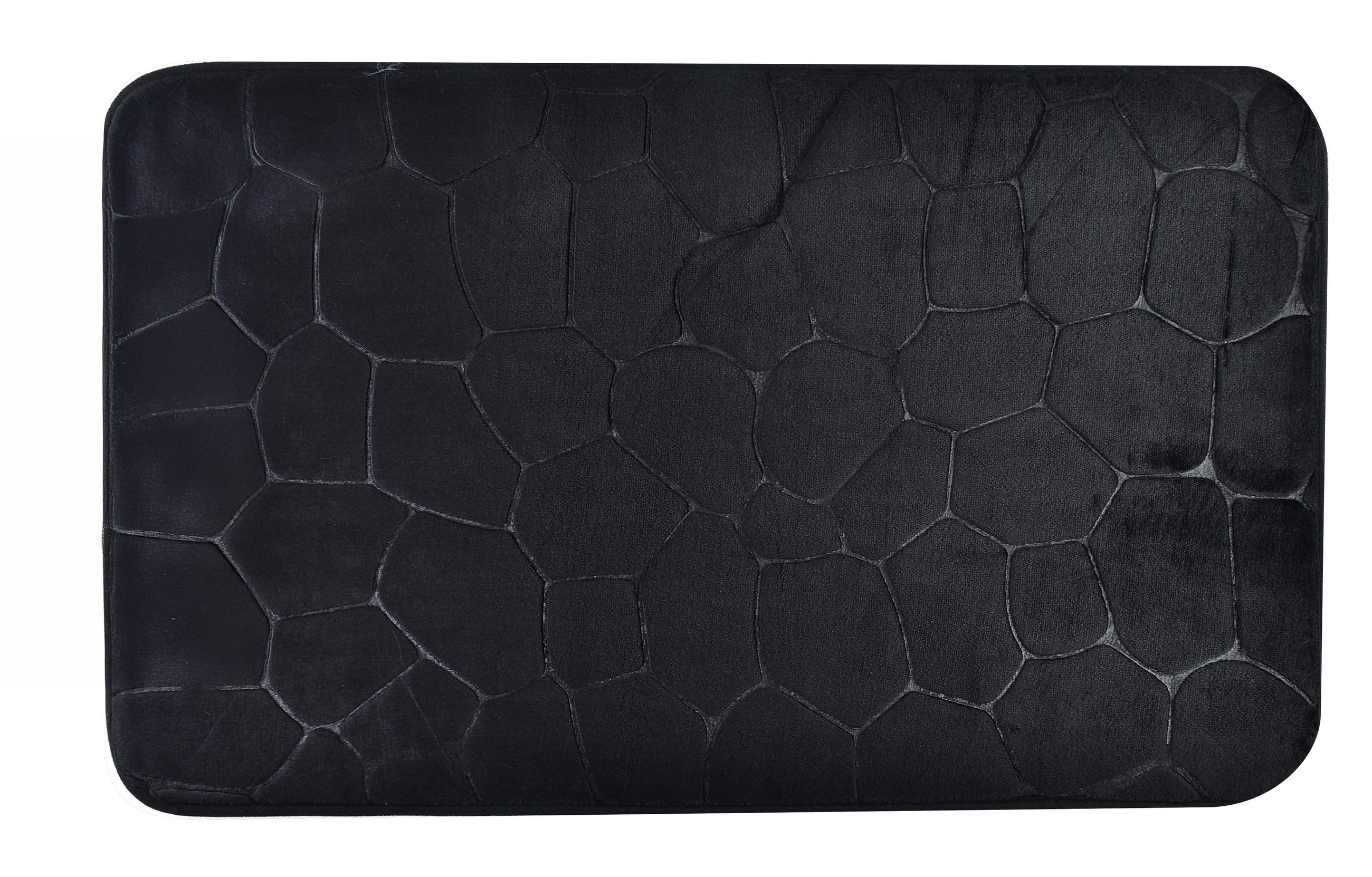 BADTEPPICH Zac Schwarz 80/50/2 cm Textilien - Schwarz, Textil (50/80cm) - Mondex