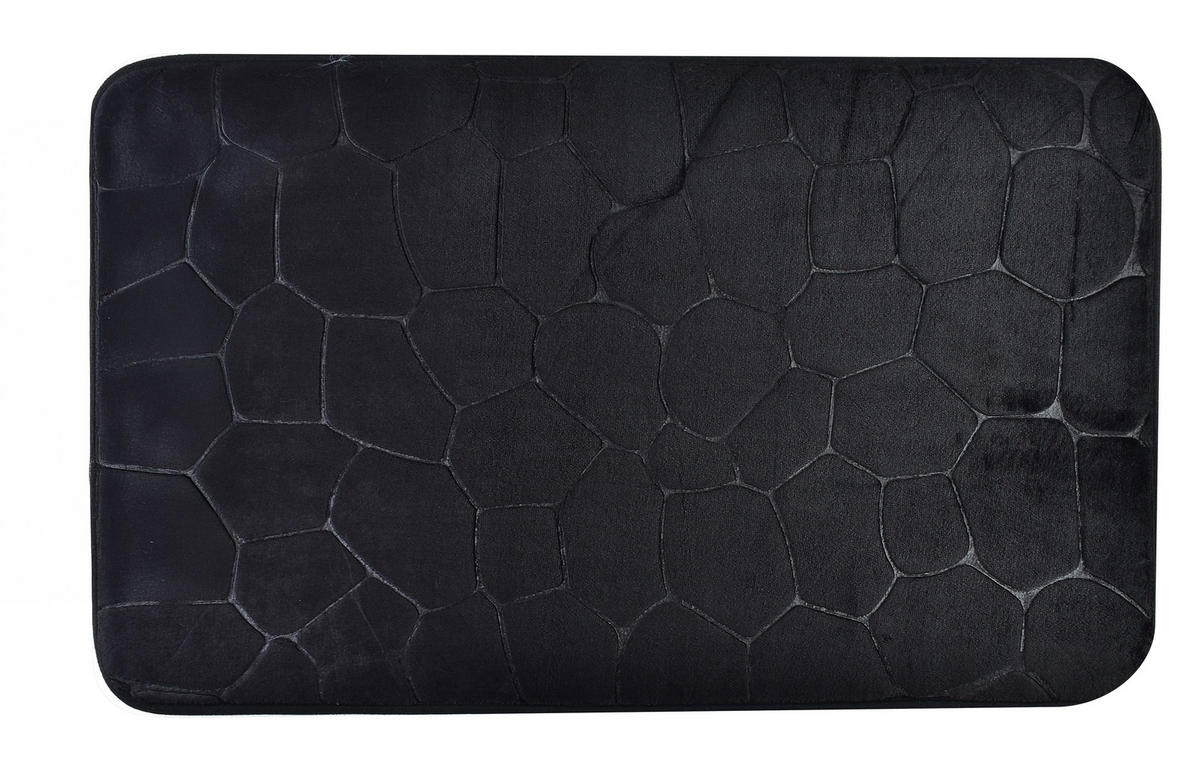 BADTEPPICH Zac Schwarz 80/50/2 cm Textilien - Schwarz, Textil (50/80cm) - Mondex