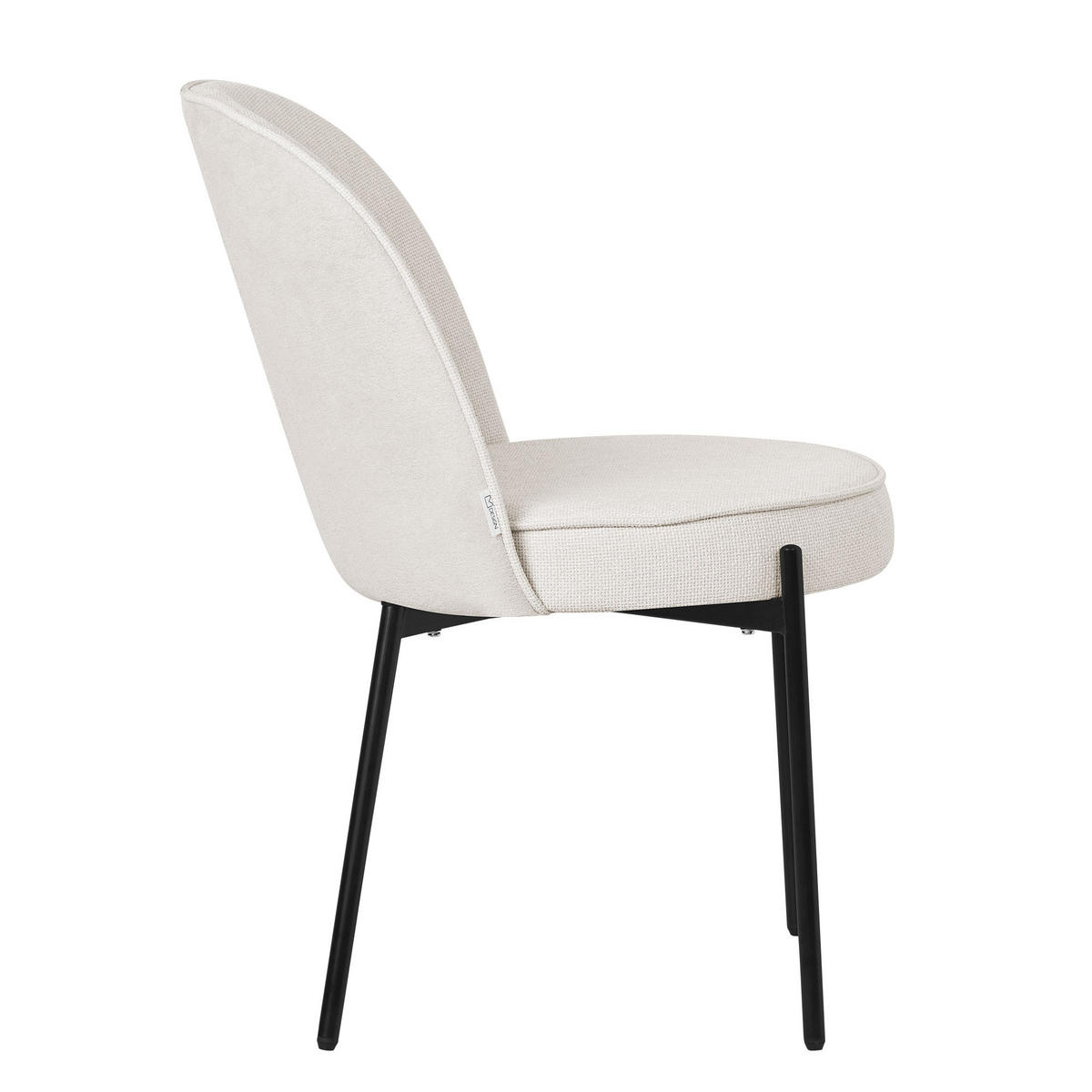 ESSZIMMERSTUHL 2er Set Beige aus Polyester - Beige/Schwarz, Textil/Metall (50/83/63cm) - ML-DESIGN