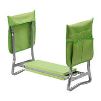 KNIEBANK - Grün, Textil/Metall (60/50/27.5cm) - Relaxdays