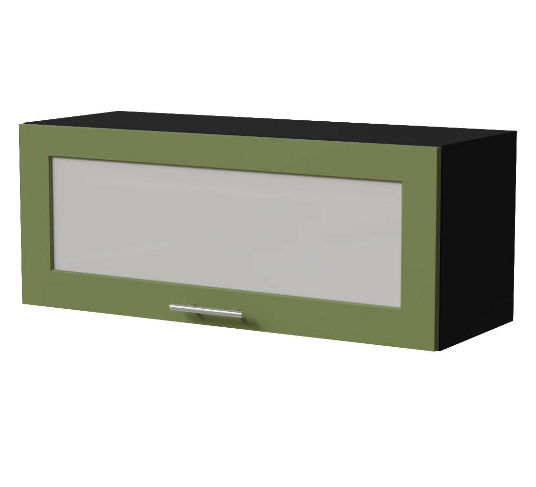 KLAPPHÄNGESCHRANK Brerra W4BS/90 WKF Schwarz / RAL 6025 farngrün Matt 90 / 32,5 / 36cm - Schwarz/Grün, Holz/Holzwerkstoff (90/36/32.5cm) - Feldmann-Wohnen