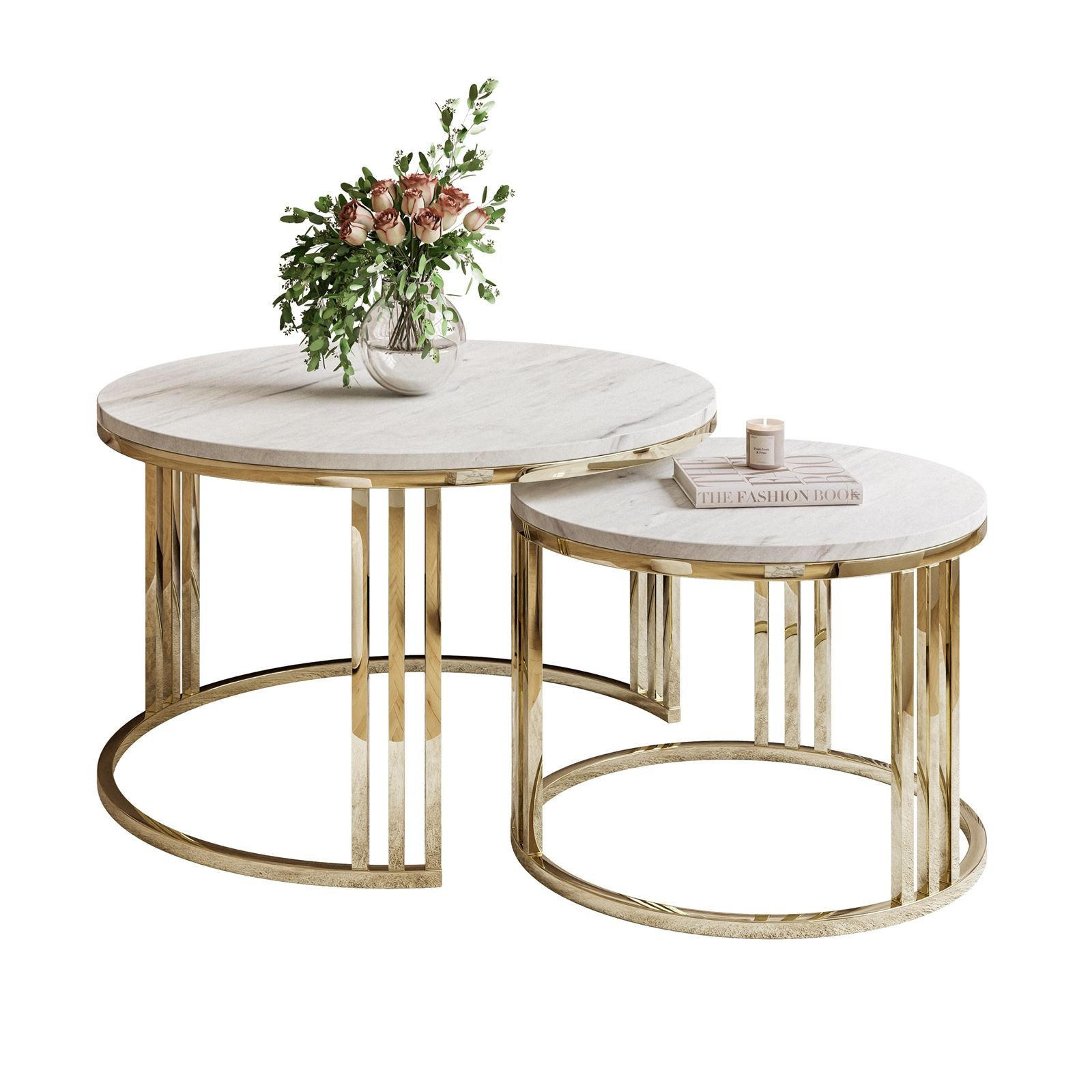 Lookway Couchtisch Gold 70x49x70 cm