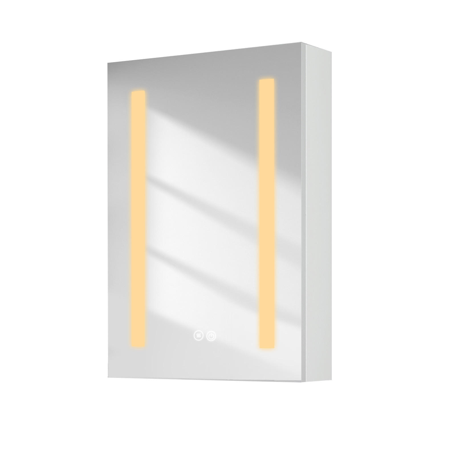 SPIEGELSCHRANK mit Beleuchtung Weiß 60/40/14,5 - Weiß, Metall (40/60/60cm) - EMKE
