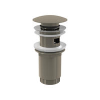 ABLAUFVENTIL Click/Clack 5/4" Ganzmetall mit Überlauf, Nickel gebürstet matt - Nickelfarben, Kunststoff (7.5/7.5/15cm) - Alcadrain