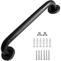 HALTEGRIFF Badezimmer Schwarz 30 cm Rutschfest Für Dusche und Badewanne - Schwarz, Metall (6/8/30cm)